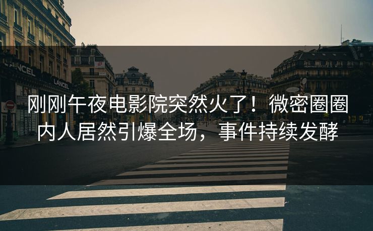 刚刚午夜电影院突然火了！微密圈圈内人居然引爆全场，事件持续发酵