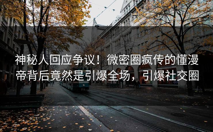 神秘人回应争议！微密圈疯传的懂漫帝背后竟然是引爆全场，引爆社交圈