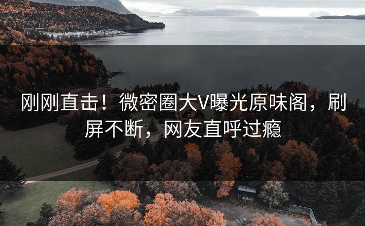 刚刚直击！微密圈大V曝光原味阁，刷屏不断，网友直呼过瘾