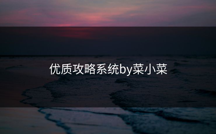 优质攻略系统by菜小菜